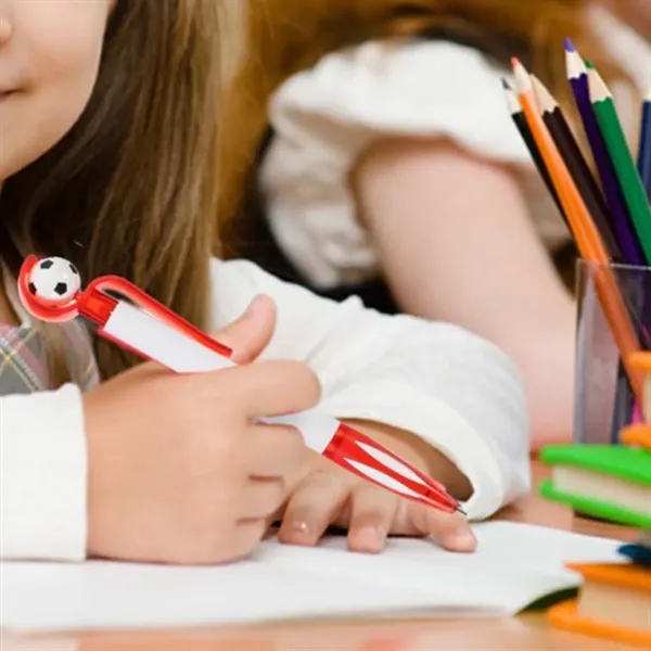 Soccer Ball Top Ballpoint Pen with Color Clip and Grip - Soccer Ball Top Ballpoint Pen with Color Clip and Grip - Image 5 of 6