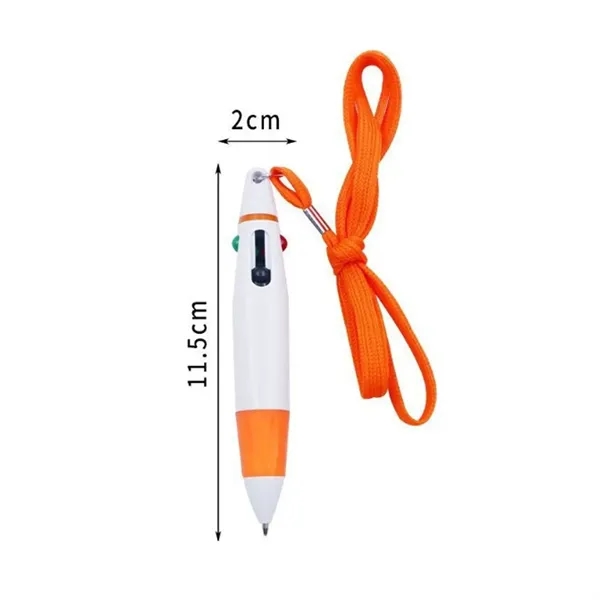 4 Color Ballpoint Pen with Lanyard for Events and Office - 4 Color Ballpoint Pen with Lanyard for Events and Office - Image 1 of 5