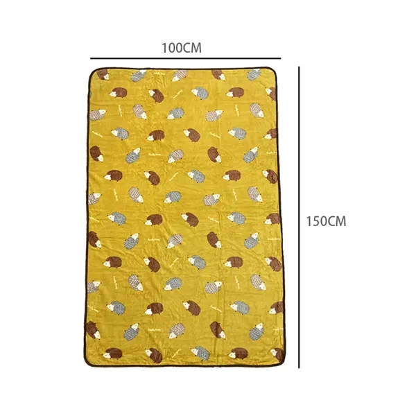 Wearable Coral Fleece Blanket with Button and Foldable Pouch - Wearable Coral Fleece Blanket with Button and Foldable Pouch - Image 1 of 4