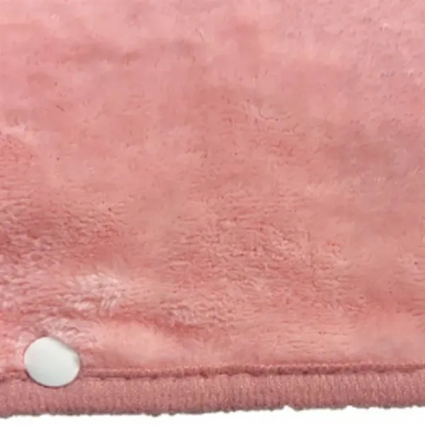 Wearable Coral Fleece Blanket with Button and Foldable Pouch - Wearable Coral Fleece Blanket with Button and Foldable Pouch - Image 3 of 4