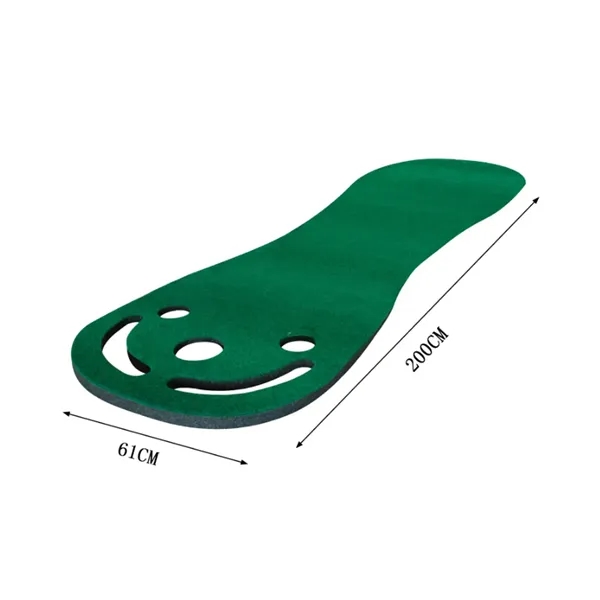 Indoor Golf Putting Mat with Return Track and Target Holes - Indoor Golf Putting Mat with Return Track and Target Holes - Image 1 of 5