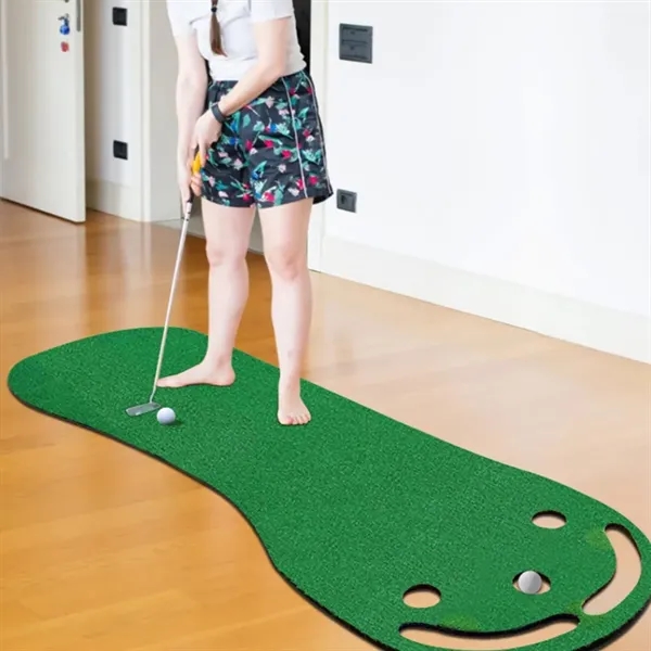 Indoor Golf Putting Mat with Return Track and Target Holes - Indoor Golf Putting Mat with Return Track and Target Holes - Image 5 of 5