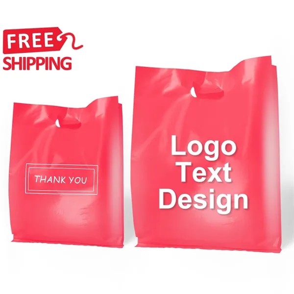 Die Cut Handle Plastic Merchandise Boutique Bag Apparel gift - Die Cut Handle Plastic Merchandise Boutique Bag Apparel gift - Image 0 of 24