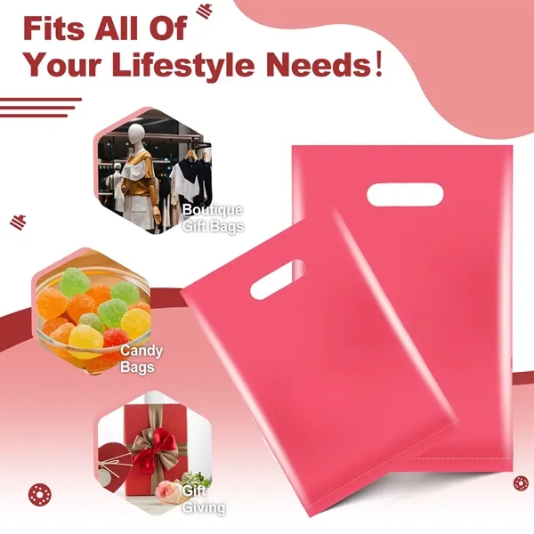 Die Cut Handle Plastic Merchandise Boutique Bag Apparel gift - Die Cut Handle Plastic Merchandise Boutique Bag Apparel gift - Image 3 of 24