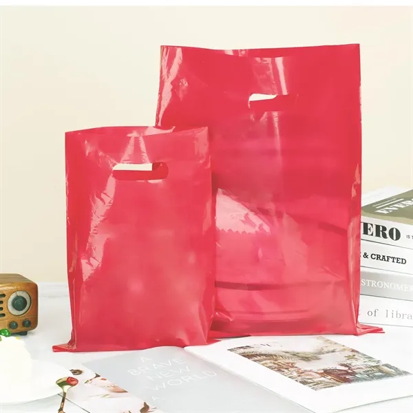 Die Cut Handle Plastic Merchandise Boutique Bag Apparel gift - Die Cut Handle Plastic Merchandise Boutique Bag Apparel gift - Image 4 of 24