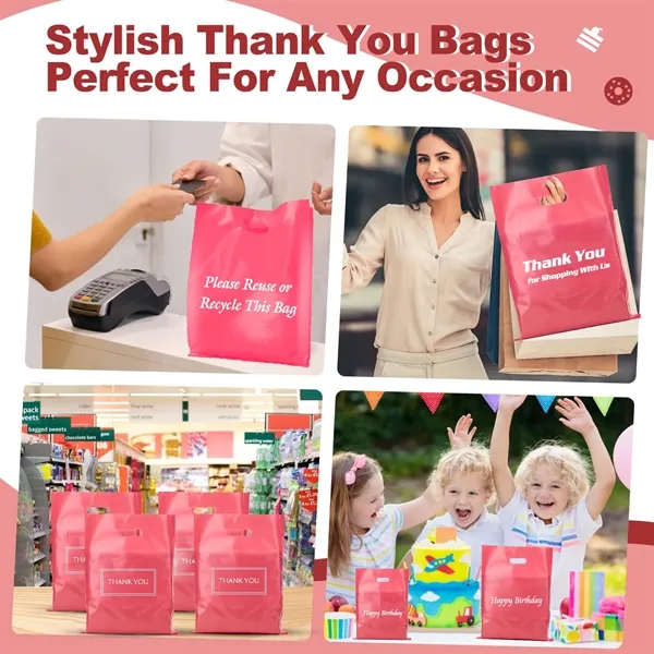 Die Cut Handle Plastic Merchandise Boutique Bag Apparel gift - Die Cut Handle Plastic Merchandise Boutique Bag Apparel gift - Image 5 of 24