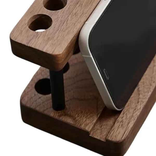 Wooden Desk Organizer with Pen Holder and Phone Stand - Wooden Desk Organizer with Pen Holder and Phone Stand - Image 1 of 6