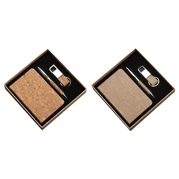 Cork Eco Gift Set with Notebook Pen and Keychain - Cork Eco Gift Set with Notebook Pen and Keychain - Image 2 of 5