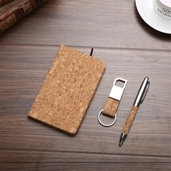 Cork Eco Gift Set with Notebook Pen and Keychain - Cork Eco Gift Set with Notebook Pen and Keychain - Image 4 of 5