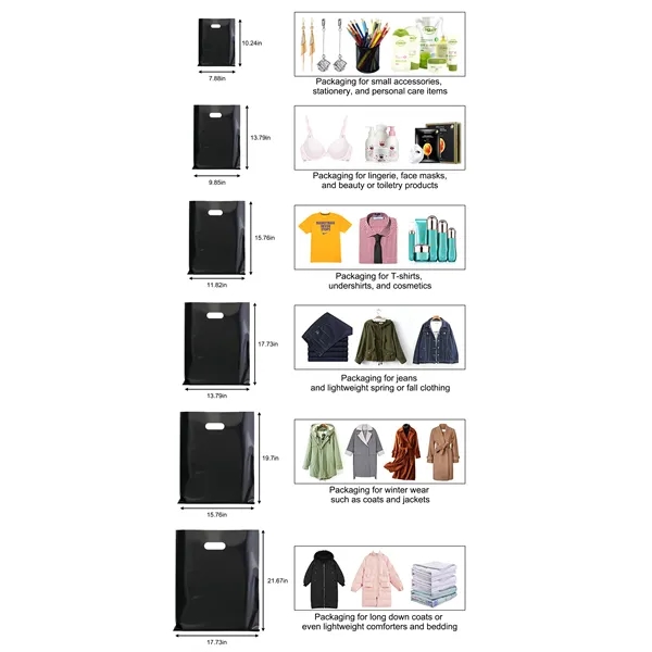 Die Cut Handle Plastic Merchandise Boutique Bag Apparel gift - Die Cut Handle Plastic Merchandise Boutique Bag Apparel gift - Image 6 of 24