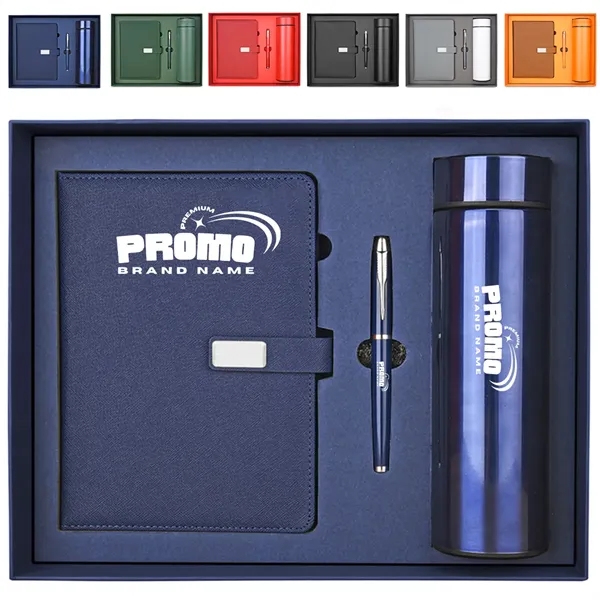 A5 Business Gift Set with Notebook Pen and Insulated Bottle - A5 Business Gift Set with Notebook Pen and Insulated Bottle - Image 0 of 6