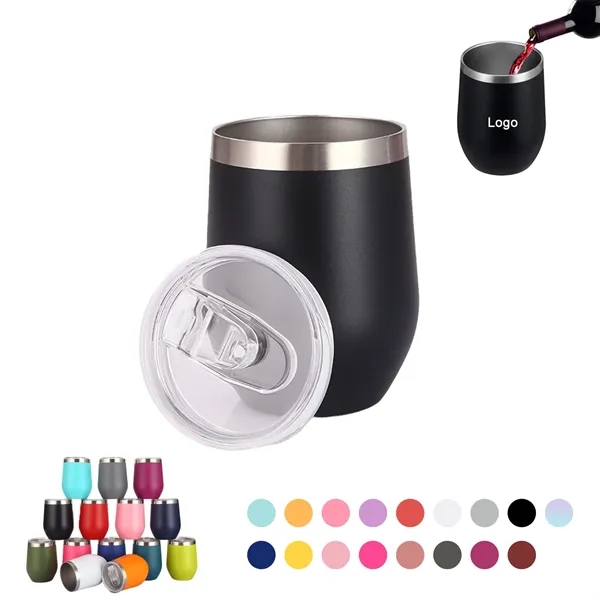 12oz Wine Tumbler Glasses with Lid - 12oz Wine Tumbler Glasses with Lid - Image 0 of 6