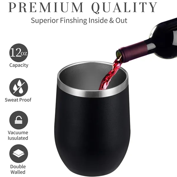 12oz Wine Tumbler Glasses with Lid - 12oz Wine Tumbler Glasses with Lid - Image 1 of 6