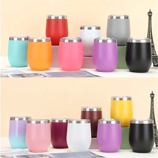 12oz Wine Tumbler Glasses with Lid - 12oz Wine Tumbler Glasses with Lid - Image 5 of 6