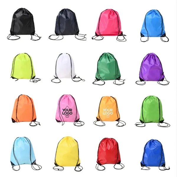 13.4x16.5 inch 210D Polyester Drawstring Backpack Bag - 13.4x16.5 inch 210D Polyester Drawstring Backpack Bag - Image 0 of 20