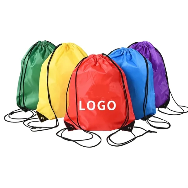 13.4x16.5 inch 210D Polyester Drawstring Backpack Bag - 13.4x16.5 inch 210D Polyester Drawstring Backpack Bag - Image 1 of 20