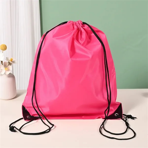 13.4x16.5 inch 210D Polyester Drawstring Backpack Bag - 13.4x16.5 inch 210D Polyester Drawstring Backpack Bag - Image 6 of 20