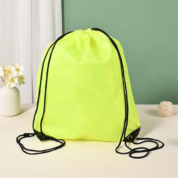 13.4x16.5 inch 210D Polyester Drawstring Backpack Bag - 13.4x16.5 inch 210D Polyester Drawstring Backpack Bag - Image 8 of 20