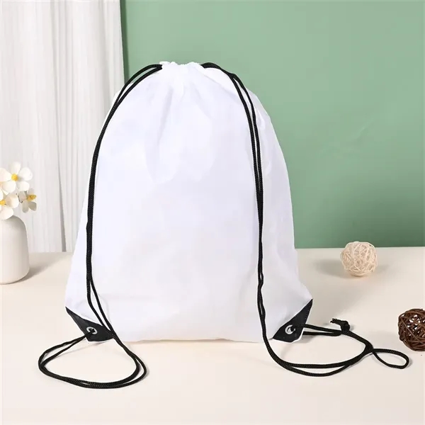 13.4x16.5 inch 210D Polyester Drawstring Backpack Bag - 13.4x16.5 inch 210D Polyester Drawstring Backpack Bag - Image 9 of 20