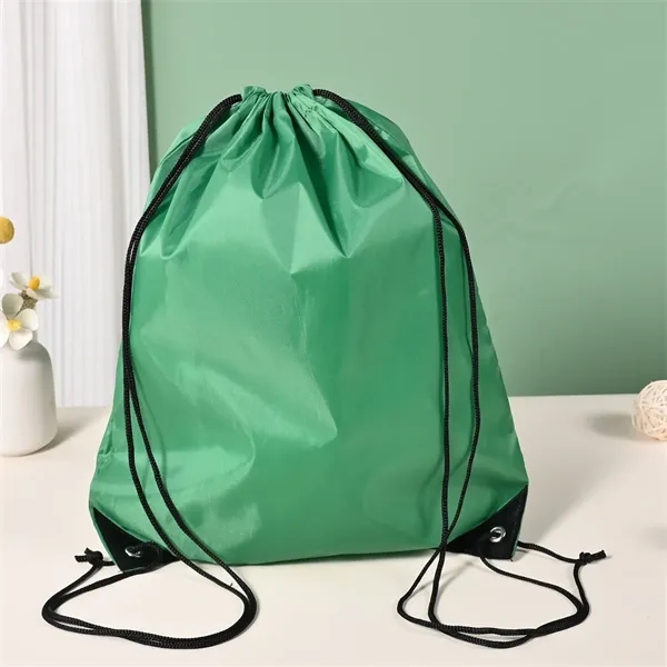 13.4x16.5 inch 210D Polyester Drawstring Backpack Bag - 13.4x16.5 inch 210D Polyester Drawstring Backpack Bag - Image 10 of 20