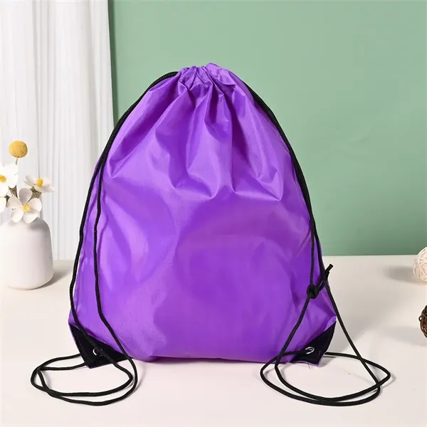 13.4x16.5 inch 210D Polyester Drawstring Backpack Bag - 13.4x16.5 inch 210D Polyester Drawstring Backpack Bag - Image 11 of 20