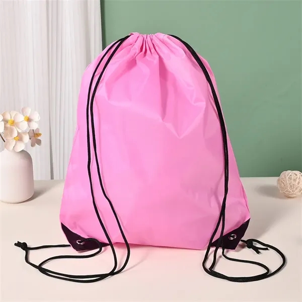 13.4x16.5 inch 210D Polyester Drawstring Backpack Bag - 13.4x16.5 inch 210D Polyester Drawstring Backpack Bag - Image 13 of 20