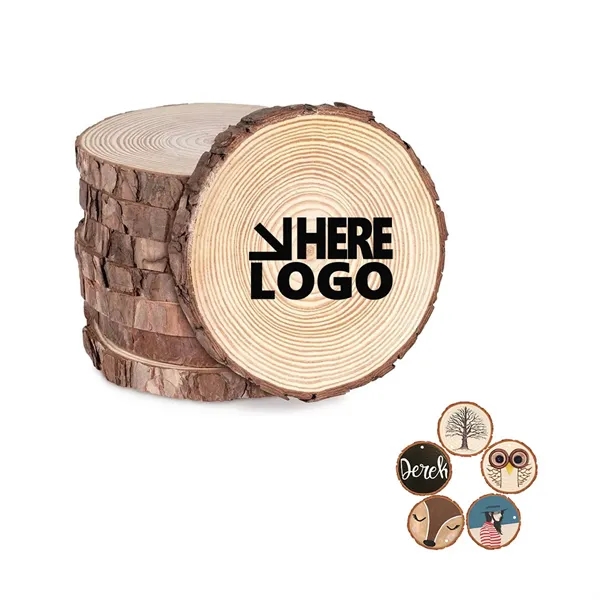 4 Inch DIY Kids Arts Round Wood Coaster - 4 Inch DIY Kids Arts Round Wood Coaster - Image 0 of 6