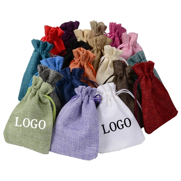 Jute Drawstring Gift Pouches - Jute Drawstring Gift Pouches - Image 3 of 6