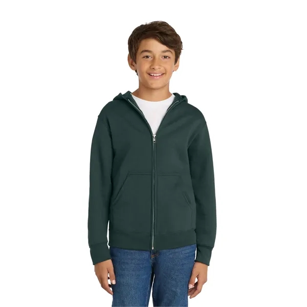 Port & Co Youth Core Fleece Full-Zip Hooded Sweatshirt. - Port & Co Youth Core Fleece Full-Zip Hooded Sweatshirt. - Image 20 of 84