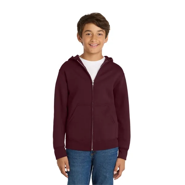 Port & Co Youth Core Fleece Full-Zip Hooded Sweatshirt. - Port & Co Youth Core Fleece Full-Zip Hooded Sweatshirt. - Image 40 of 84