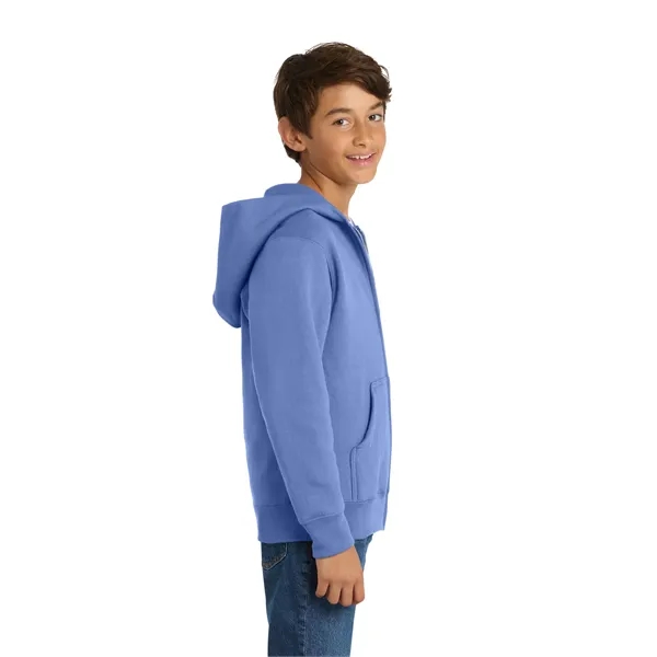 Port & Co Youth Core Fleece Full-Zip Hooded Sweatshirt. - Port & Co Youth Core Fleece Full-Zip Hooded Sweatshirt. - Image 12 of 84