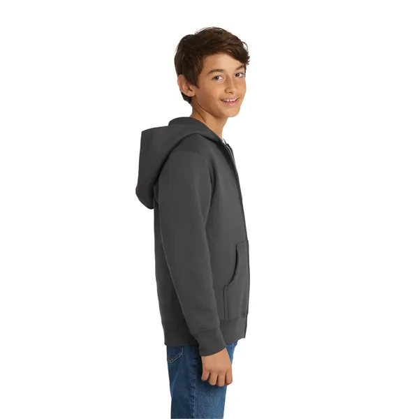 Port & Co Youth Core Fleece Full-Zip Hooded Sweatshirt. - Port & Co Youth Core Fleece Full-Zip Hooded Sweatshirt. - Image 17 of 84