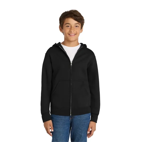 Port & Co Youth Core Fleece Full-Zip Hooded Sweatshirt. - Port & Co Youth Core Fleece Full-Zip Hooded Sweatshirt. - Image 30 of 84