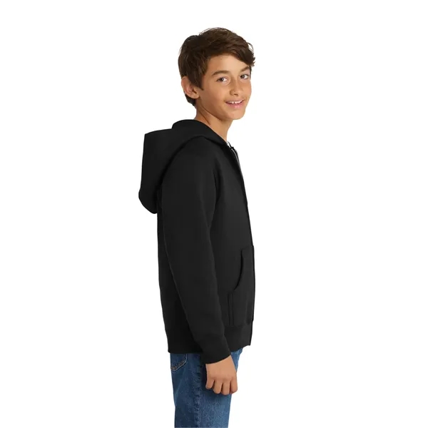 Port & Co Youth Core Fleece Full-Zip Hooded Sweatshirt. - Port & Co Youth Core Fleece Full-Zip Hooded Sweatshirt. - Image 32 of 84