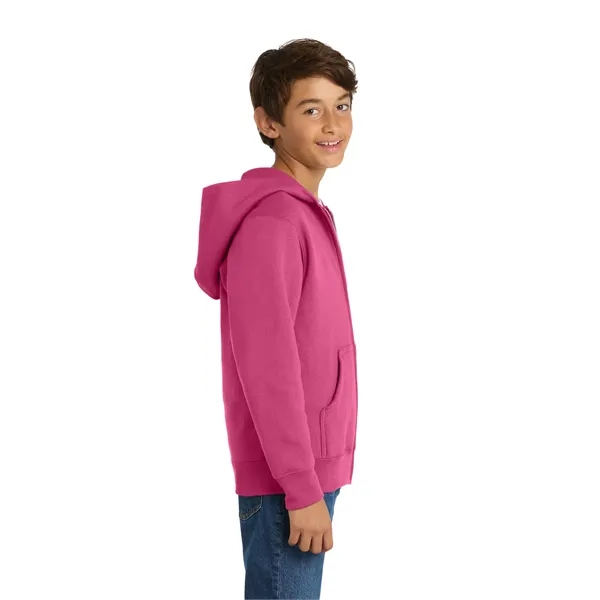 Port & Co Youth Core Fleece Full-Zip Hooded Sweatshirt. - Port & Co Youth Core Fleece Full-Zip Hooded Sweatshirt. - Image 77 of 84
