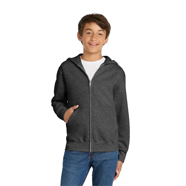 Port & Co Youth Core Fleece Full-Zip Hooded Sweatshirt. - Port & Co Youth Core Fleece Full-Zip Hooded Sweatshirt. - Image 25 of 84