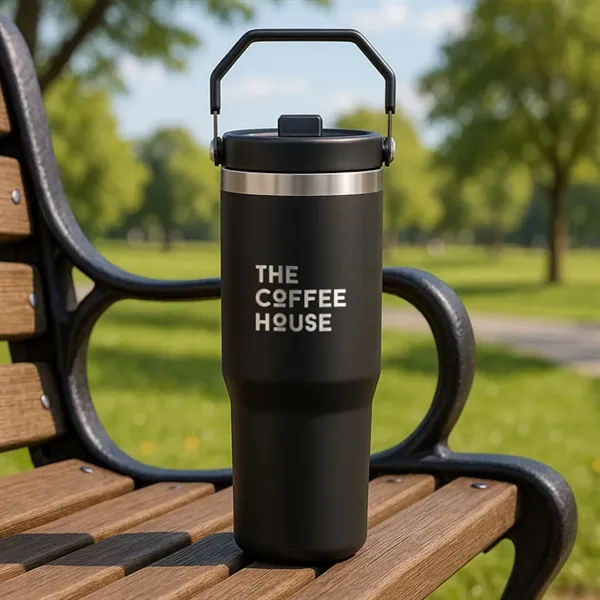Revive SS Tumbler w/Handle & Straw - 30oz - Revive SS Tumbler w/Handle & Straw - 30oz - Image 4 of 7