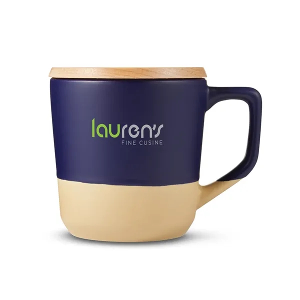 16.5 oz Boston Ceramic Mug With Wood Lid - 16.5 oz Boston Ceramic Mug With Wood Lid - Image 3 of 6
