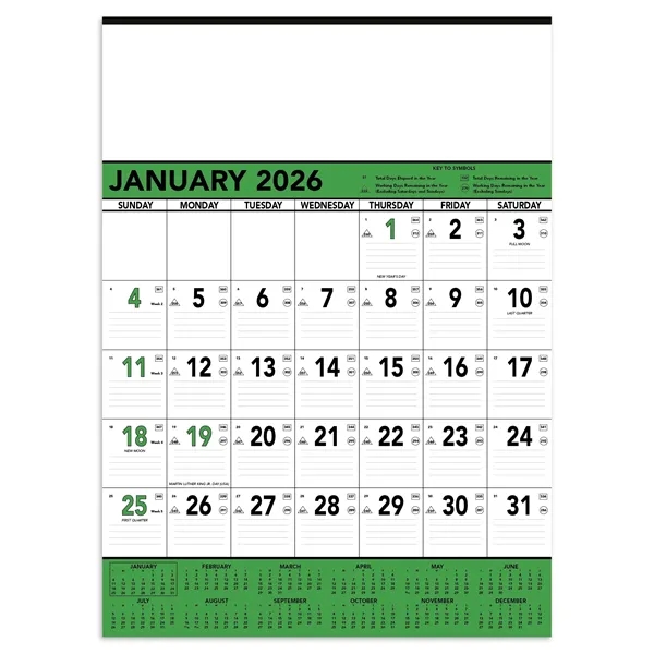 Triumph® Calendars Green & Black Contractor Memo Calendar - Triumph® Calendars Green & Black Contractor Memo Calendar - Image 5 of 9