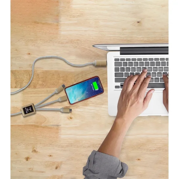 SCX Innovative Design™ 5-in-1 Bamboo Charging Cable 2A - SCX Innovative Design™ 5-in-1 Bamboo Charging Cable 2A - Image 2 of 3