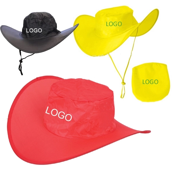 Promotional Foldable Cowboy Hat With Pouch - Promotional Foldable Cowboy Hat With Pouch - Image 1 of 5