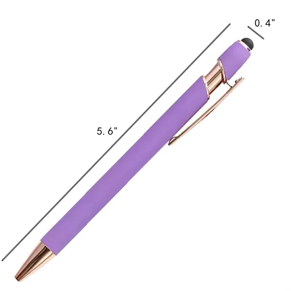 Aluminum Touch Stylus Ballpoint Pen with Rose Gold Trim - Aluminum Touch Stylus Ballpoint Pen with Rose Gold Trim - Image 1 of 5