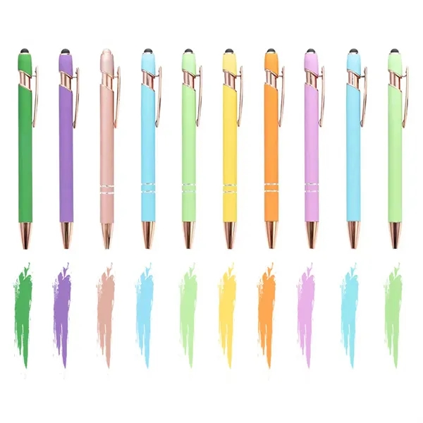 Aluminum Touch Stylus Ballpoint Pen with Rose Gold Trim - Aluminum Touch Stylus Ballpoint Pen with Rose Gold Trim - Image 3 of 5