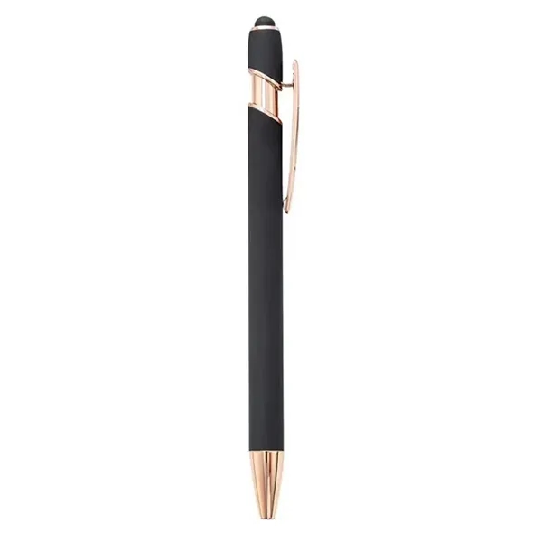 Aluminum Touch Stylus Ballpoint Pen with Rose Gold Trim - Aluminum Touch Stylus Ballpoint Pen with Rose Gold Trim - Image 5 of 5
