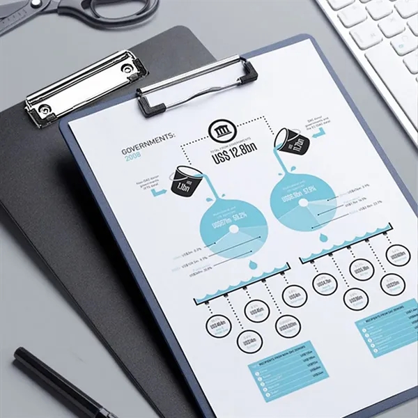 A4 Standard Writing Plastic Clipboard with Metal Clip - A4 Standard Writing Plastic Clipboard with Metal Clip - Image 3 of 7
