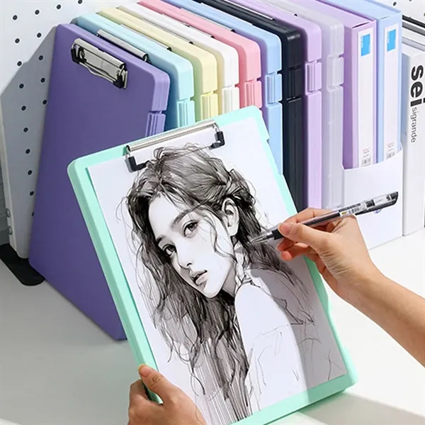 2-in-1 A4 Clipboard & File Storage Box with Pen Holder - 2-in-1 A4 Clipboard & File Storage Box with Pen Holder - Image 5 of 7