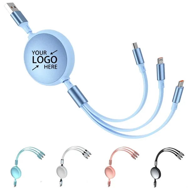 Multi 3-in-1 Retractable 100W Fast Charging Cable - Multi 3-in-1 Retractable 100W Fast Charging Cable - Image 0 of 6