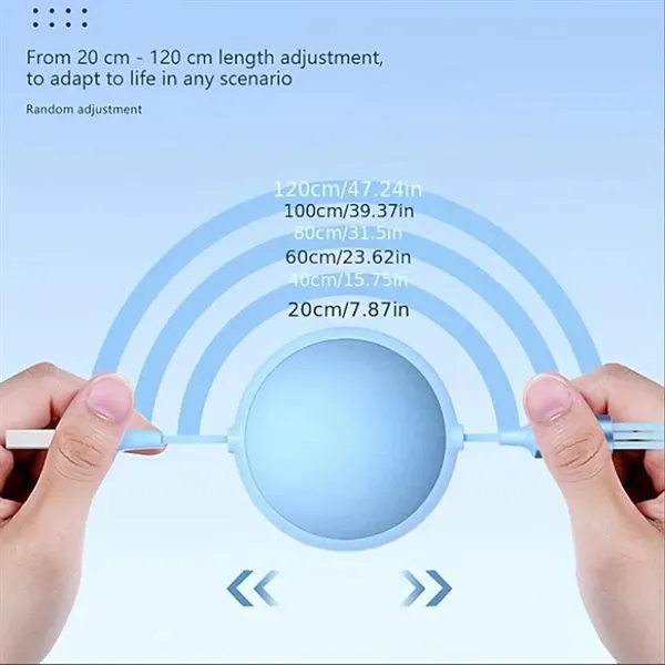 Multi 3-in-1 Retractable 100W Fast Charging Cable - Multi 3-in-1 Retractable 100W Fast Charging Cable - Image 1 of 6