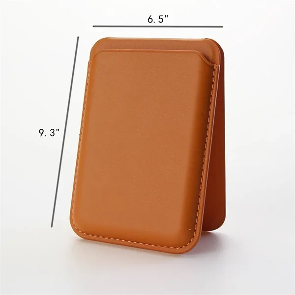 Magnetic Leather Card Wallet with Stand for Phone Back - Magnetic Leather Card Wallet with Stand for Phone Back - Image 1 of 6