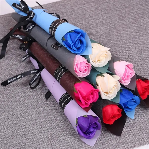 Gift wedding rose carnation artificial soap flower bouquet - Gift wedding rose carnation artificial soap flower bouquet - Image 4 of 4